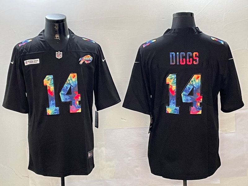 Men Buffalo Bills #14 Diggs Black Rainbow 2024 Nike Limited NFL Jersey style 1->buffalo bills->NFL Jersey